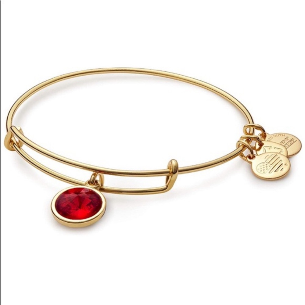 ALEX AND ANI Ruby Birthstone Gold Bracelet